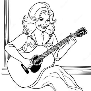 Pagina Da Colorare Di Dolly Parton Con Chitarra 20363-16086