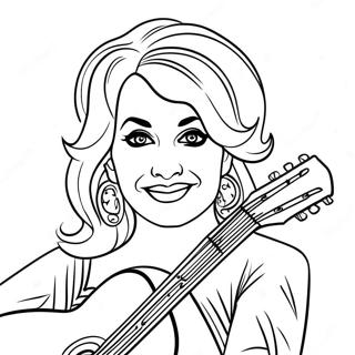 Pagina Da Colorare Di Dolly Parton Con Chitarra 20363-16088