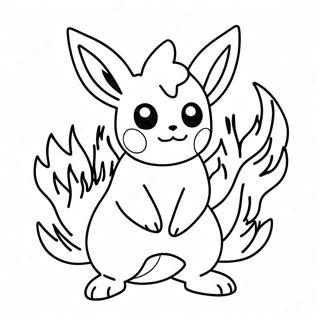 Pagina Da Colorare Di Flareon Con Fiamme Brillanti 22823-18023