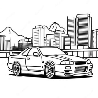 Pagina Da Colorare Con Nissan Skyline In Movimento 26385-20846