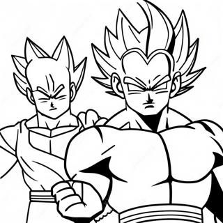 Pagina Da Colorare Di Goku E Vegeta In Posizione Dazione 30254-23906