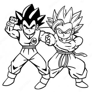 Pagina Da Colorare Di Goku E Vegeta In Posizione Dazione 30254-23907