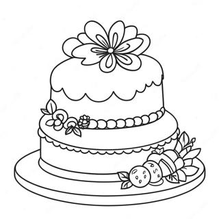 Pagina Da Colorare Della Torta Elegante Per Il Bridal Shower 31444-24858