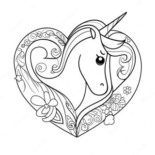 Pagina Da Colorare Del Cuore Dellunicorno 33623-26592