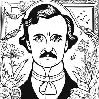 Pagina Da Colorare Ritratto Di Edgar Allan Poe 40523-32043