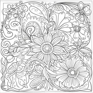 Pagina Da Colorare Di Motivi Floreali Art Nouveau 53513-42322