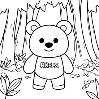 Pagina Da Colorare Dellorso Di Roblox In Una Foresta Colorata 56884-45003