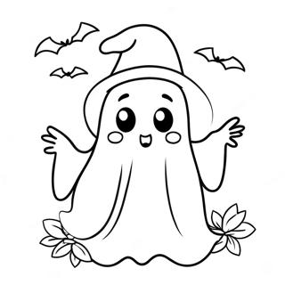 Pagina Da Colorare Di Un Fantasma Carino Di Halloween 64494-51038