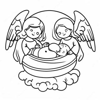 Angeli Intorno Al Bambino Gesu Da Colorare 64834-51310