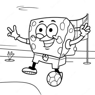 Spongebob Che Gioca A Calcio Pagine Da Colorare