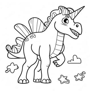 Unicorno Dinosauro Pagine Da Colorare